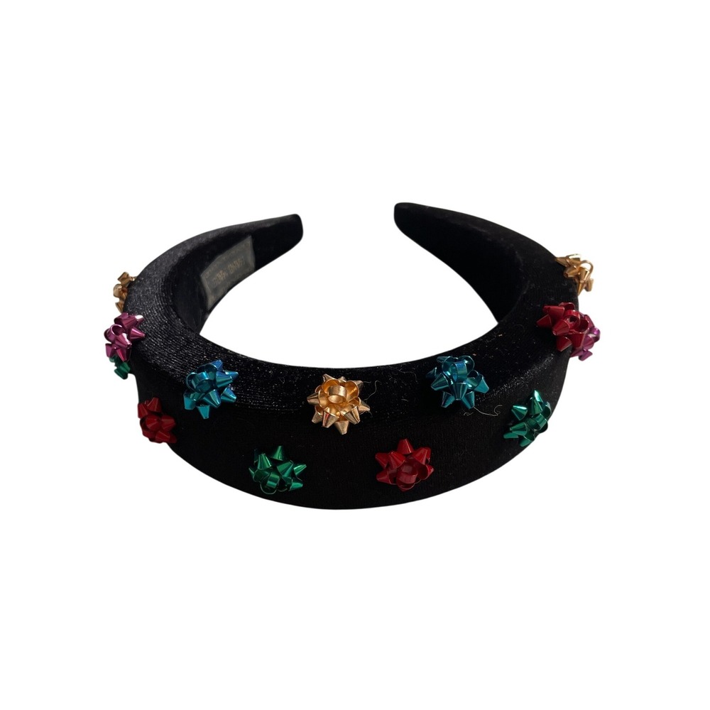 Handmade Black Velvet Padded Headband Christmas Holiday Gift Bows Accessory
